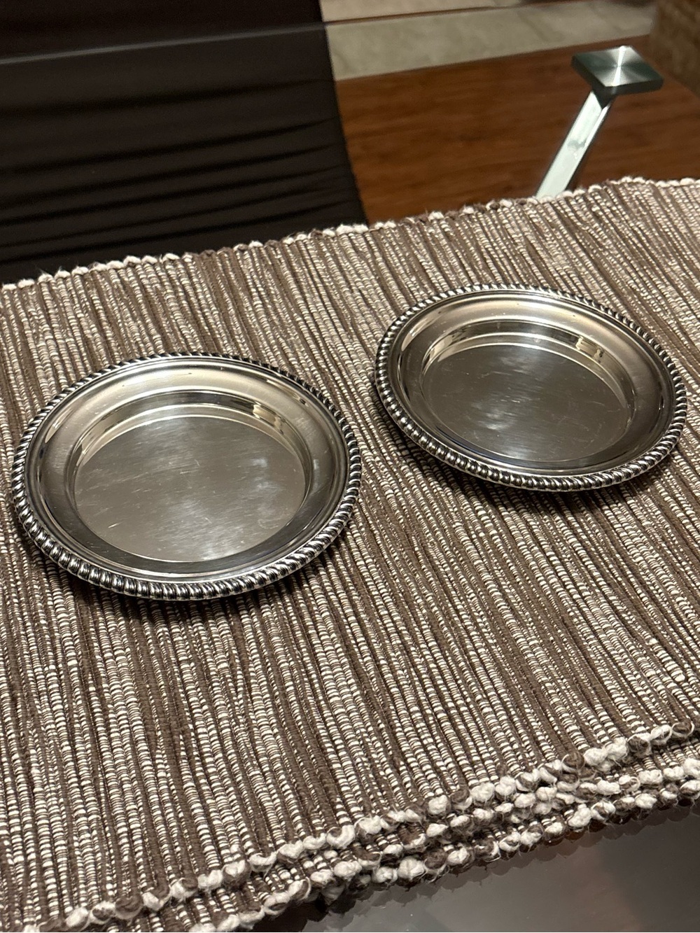 2 Birks Silver-Plated Regency Plate Coasters
